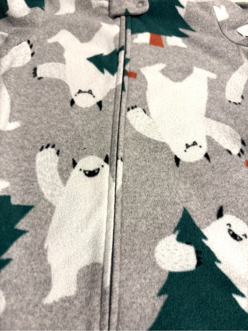 Carter’s 12M Fleece Footed PJs Winter Set of 3 Buffalo Plaid Moose Bear Winter